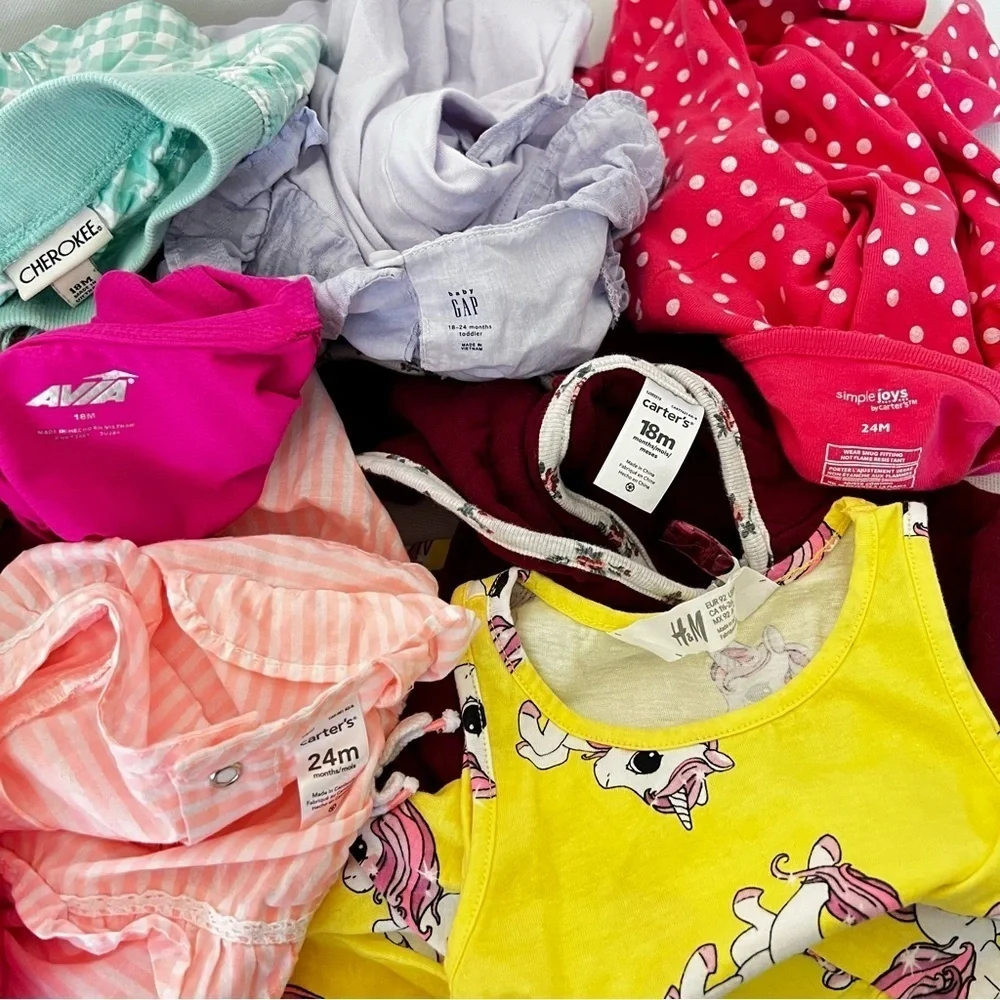 Bundle Lot of 12 Piece Size 6-12 Months Girls Clothing Tops Bottoms Pajama